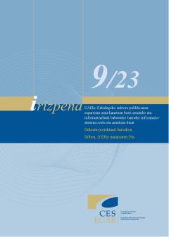 9/23 Irizpena maiatzaren 29koa, EAko sektore publikoaren esparruan arau-hausteen berri emateko eta informatzaileak babesteko barneko informazio-sistema sortu eta arautzen duen DProiektuari buruzkoa